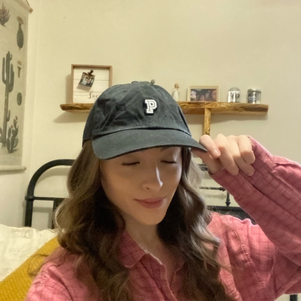 PINK Black Baseball Cap with back buckle — OS